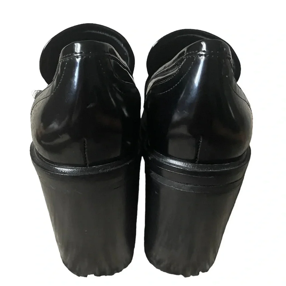 Gianni Bin Maxxwelle Black High Heel Platform Shoes Size 8.5